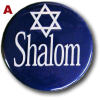 Button, "Shalom," Pro-Israel, Four (4)