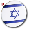 Button, flag of Israel, Pro-Israel, Four (4)